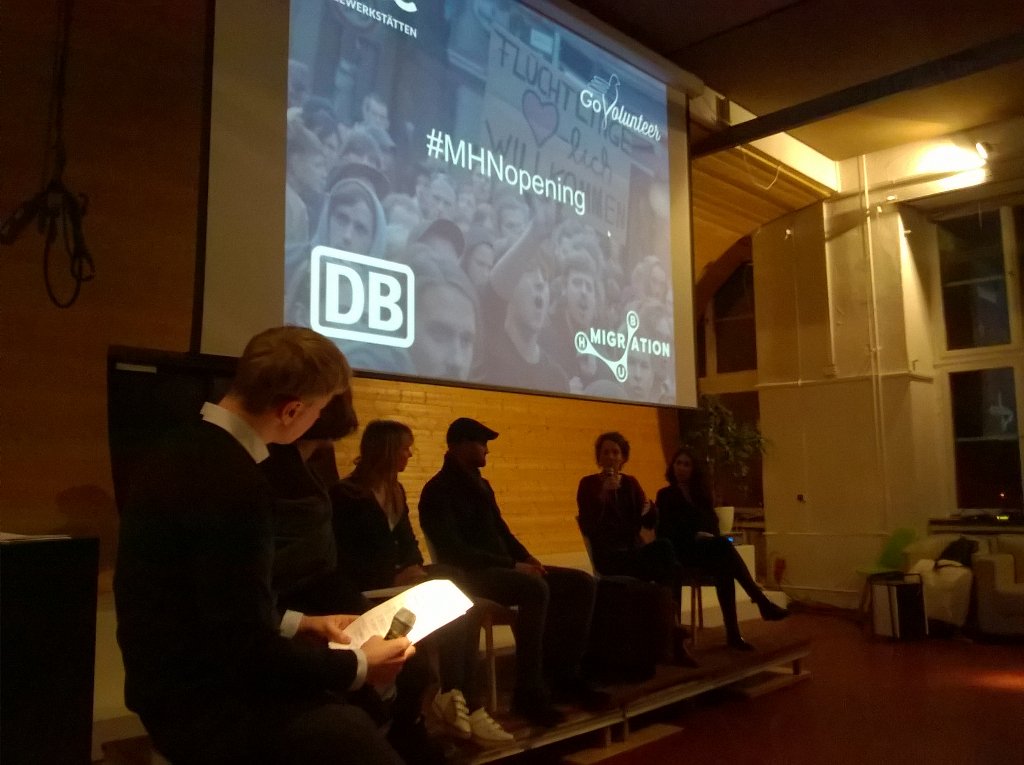 Wiebke_Judith's tweet photo. Now the role of social entrepreneurship in creating sustainable integration is being discussed at #MHNopening https://t.co/GwNOw7616K