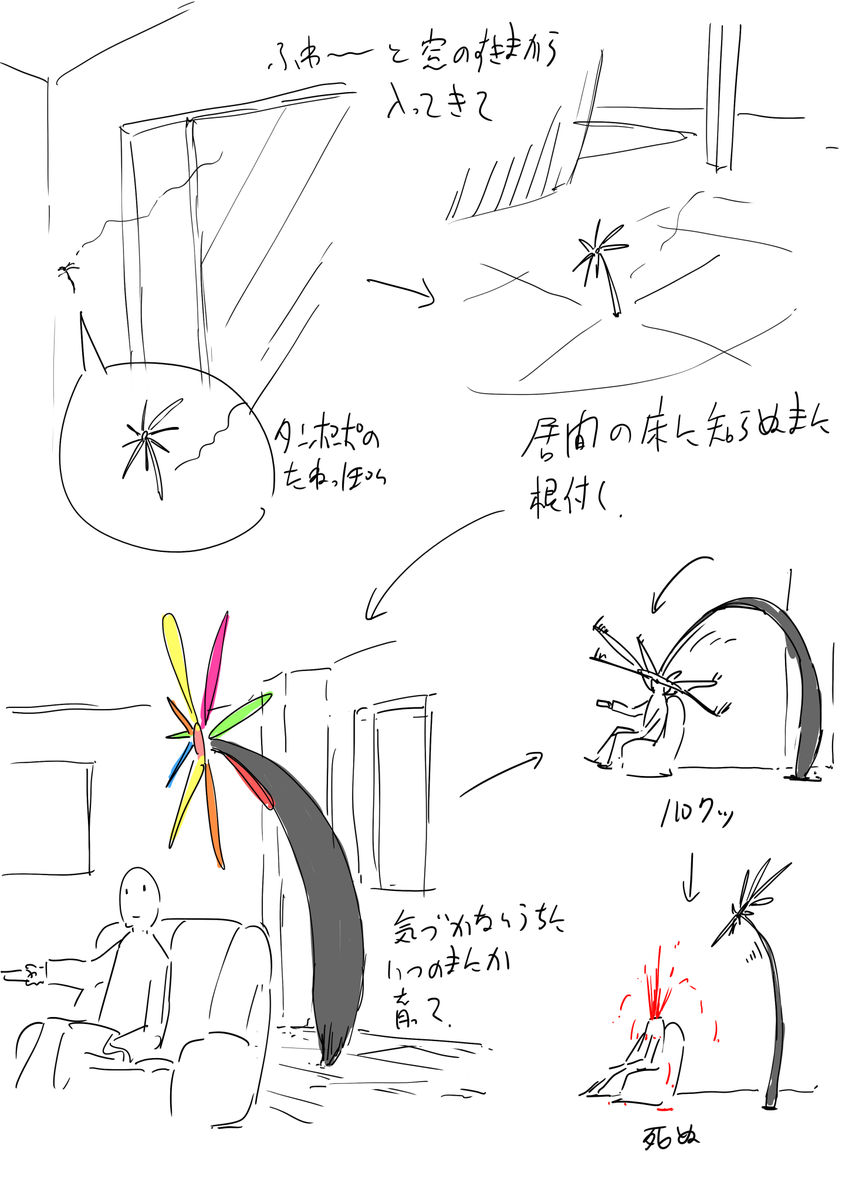 今朝見た夢に出てきたクリーチャー。この絵だと全く伝わらないが、夢の中ではかなり怖かった…。 