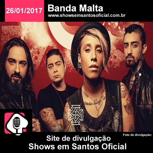 showsemsantos's tweet photo. Banda Malta show dia 26/01/2017 em Praia Grande - SP

https://t.co/kdj2ZSains

( #pesadelonacozinha #EdSherren #PraiaGrande ) https://t.co/W6MdAfUzrU