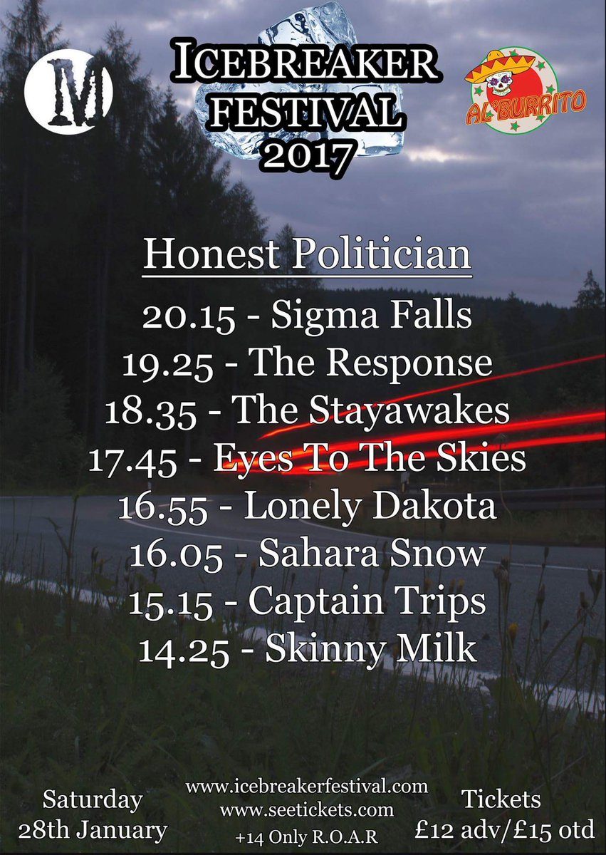 2 days until the Ice gets broken! <a href="/IceBreakerUK/">Icebreaker Festival</a> <a href="/thehonestpoli/">honest politician</a> <a href="/TheResponseUK/">The Response UK</a> <a href="/thestayawakes/">The Stayawakes</a> <a href="/ETTSOfficial/">Eyes To The Skies</a> <a href="/LonelyDakota/">Lonely Dakota</a>  #beststage
