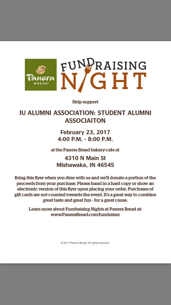 SAA_IUSB's tweet photo. SAA is hosting a Panera Bread give back night, Thursday, Feb 23, 4-8pm so come out and show your support for Titans Feeding Titans https://t.co/ZvkPNifGiz