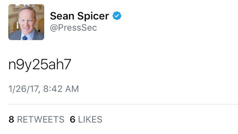 The Trump administration has shut down the Nat'l Parks use of twitter. Meanwhile, the Press Secretary can't stop tweeting his password.