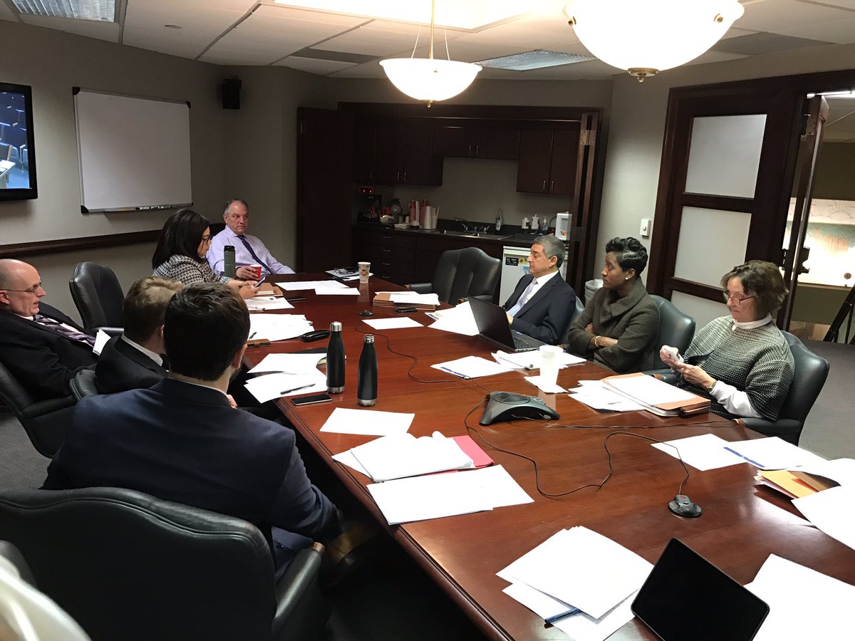 Gov. Edwards meeting w/ @JayDardenne & staff ahead of tomorrow's Joint Budget meeting to solve our budget shortfall. #lagov #lalege