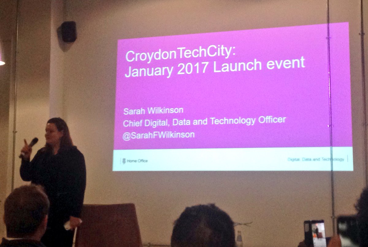 Boom! @SarahFWilkinson ignites <a href="/CroydonTechCity/">Croydon Tech City</a>. Her talk loaded with value-bombs🤘🏻#Croydon to become <a href="/ukhomeoffice/">Home Office</a> #TechHub #GirlonFire 💥💥