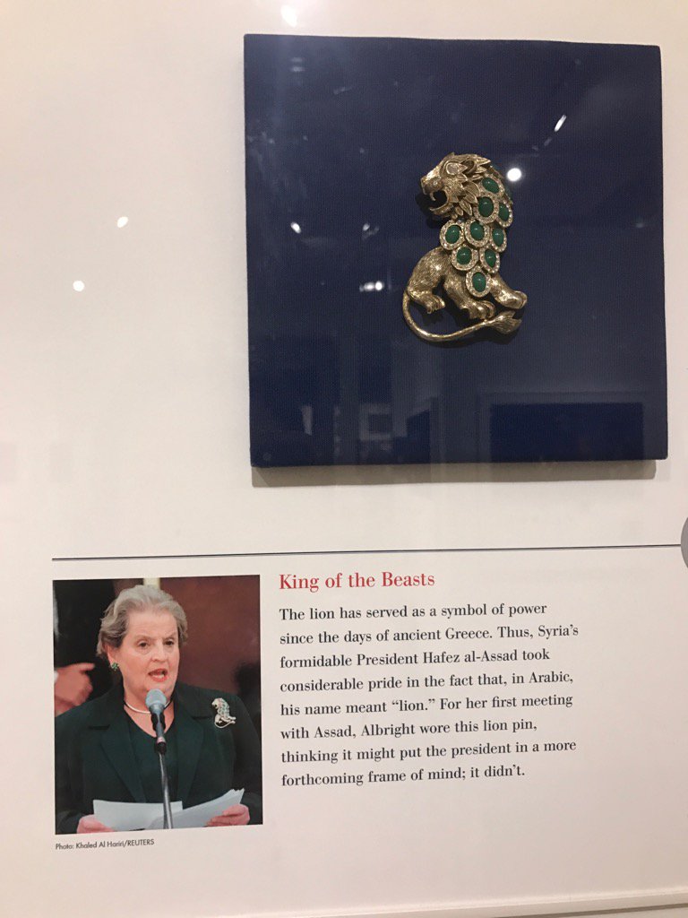 Great exhibition @legionofhonor showcasing #Albright's pins & their role in #diplomacy. #readmypins #endingsoon