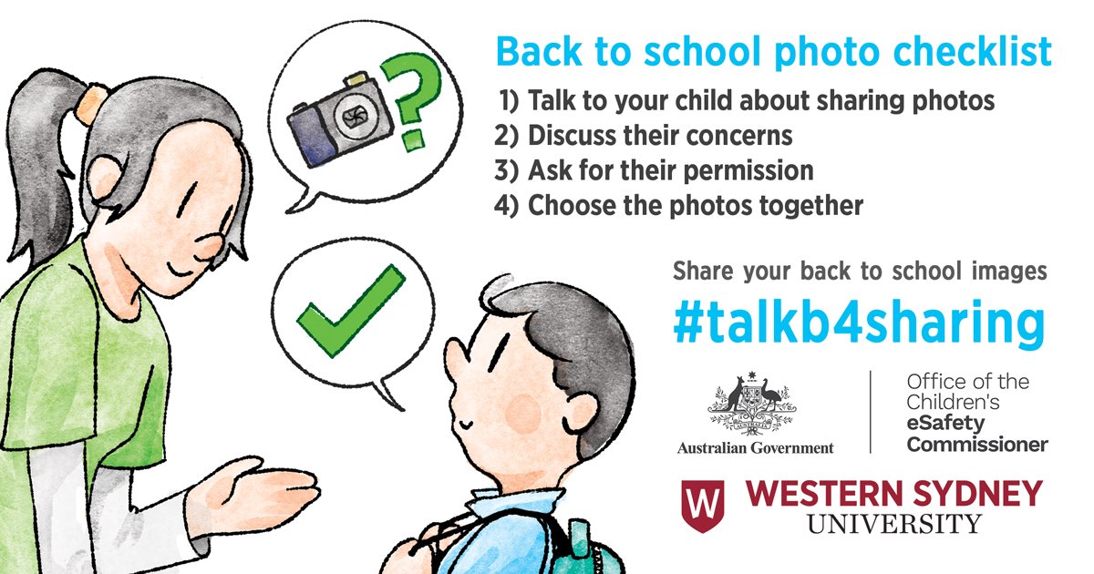 Posting back to school photos? Make sure you take the opportunity to discuss rights and online safety #talkb4sharing bit.ly/2kyL0Ib