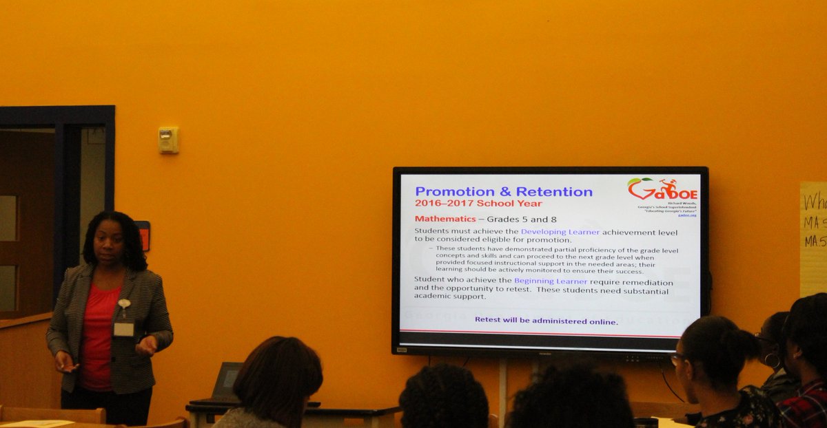 SlaterPBSA's tweet photo. We had a great parent workshop! Informed our parents how #GeorgiaMilestone will be for the our 3rd-5th grade students. @apsupdate #Knowledge https://t.co/EzhmcnQELu