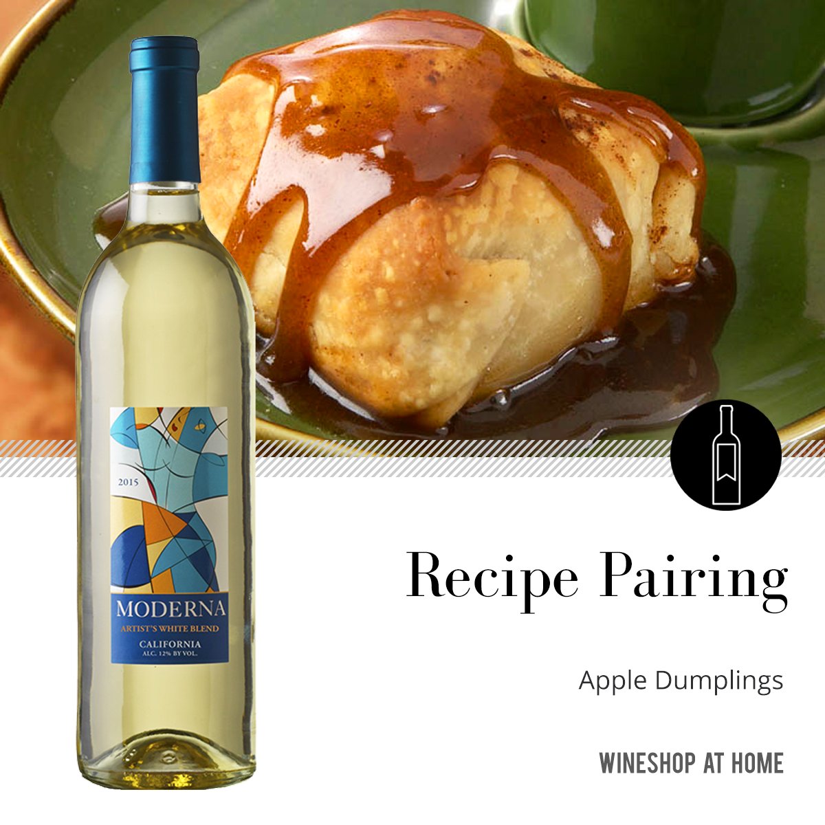 maabrussell's tweet photo. #RecipeOfTheDay &amp; #WinePairing: Apple Dumplings and the Moderna 2015 Artist's White Blend. Yum! https://t.co/sZeovEmCtB