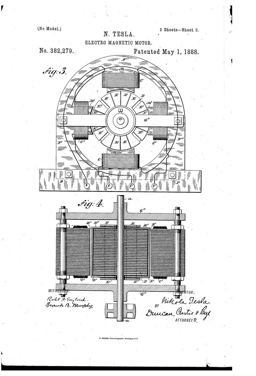 CuremarkCEO's tweet photo. Amazingly important #patent by #nicholastesla @TeslaInventions #electromagnetic #motor #382,379 #1888 #innovation @uspto @USPTOMilitary https://t.co/KYblZ8CusF
