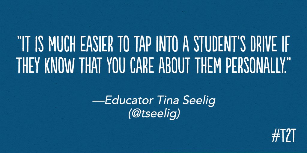teacher2teacher's tweet photo. Inspiration, not information – that's what educator @tseelig says teaching is all about: https://t.co/2ahGsB3Hqd #edchat https://t.co/Wot9pHjc61