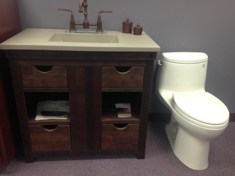 Come see what's new from Native Trails here in the Pontiac showroom! Top: Compazo. Lavatory Faucet: Sigma Designer Faucet. Toilet: TOTO USA