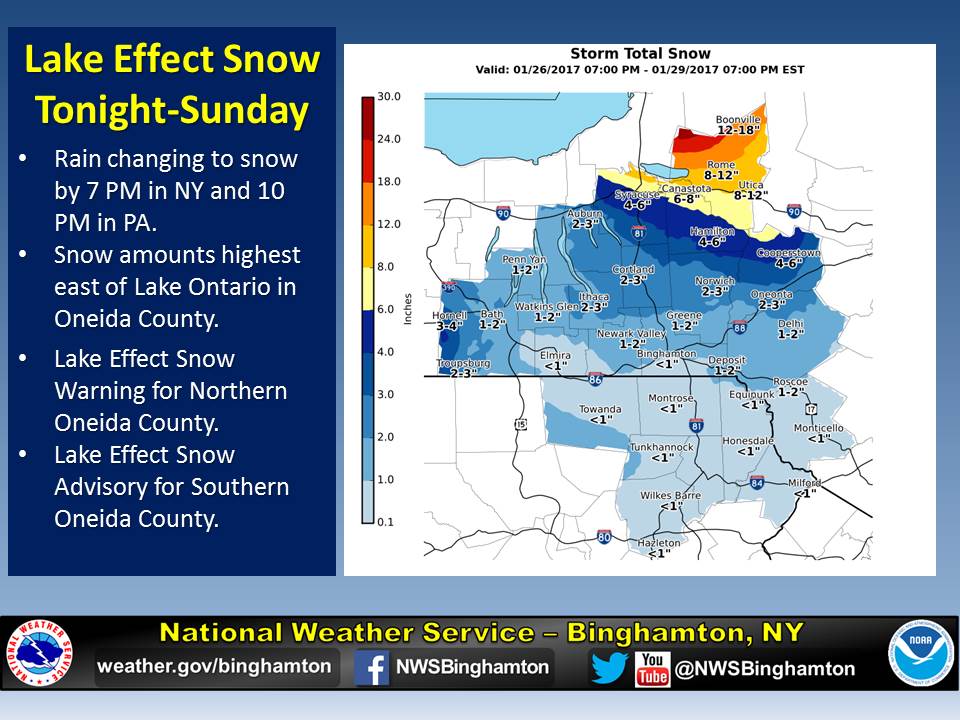 Warning for northern oneida county. advisory for southern oneida county