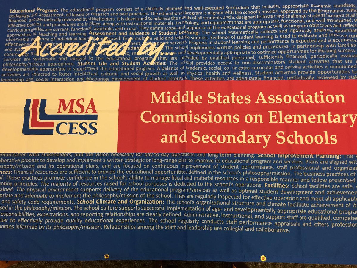 nbc_msprincipal's tweet photo. Official banner celebrating NBC's accreditation by Middle States. Look for it in a hallway soon. #nbitd https://t.co/49kmBo3BdN