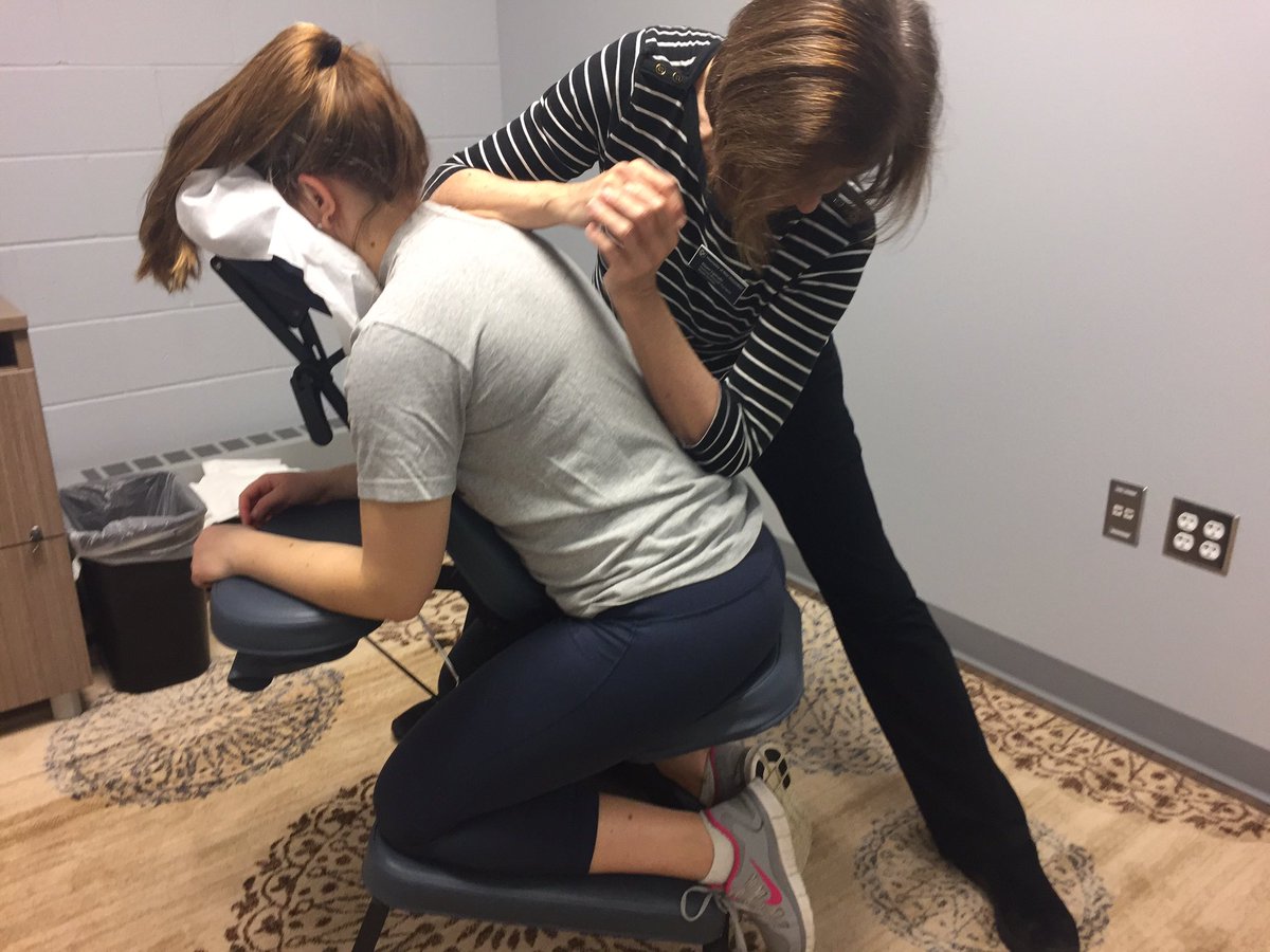 UNHHealth's tweet photo. We're offering free chair massages @UNHCampusRec until 7pm. Come to Station 3. #HRCGrows @UNHStudents https://t.co/FyvDFsVL5G