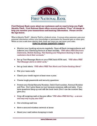 fnbmwm's tweet photo. Tips to Avoid Identity Theft https://t.co/UqNotNKiNA