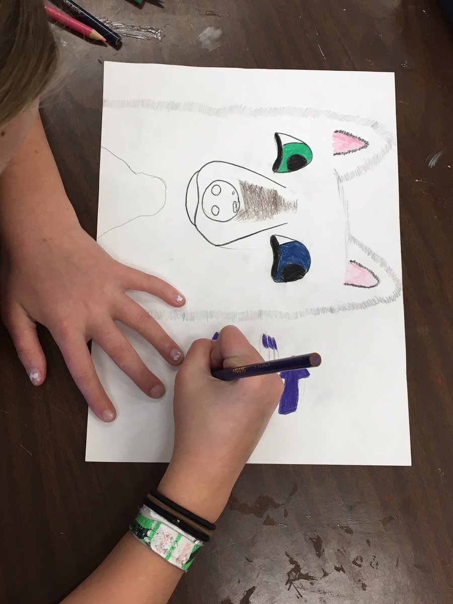 MrsNHunter's tweet photo. Sixth graders hard at work!!  Integrating sign language and symbols into art. https://t.co/TL6uqx5EyV