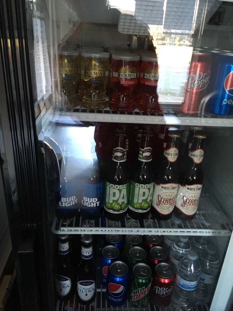 A beautiful site: our fridge stocked with beer and wine for this weekend! #CircularPlay and Earnest play tonight!