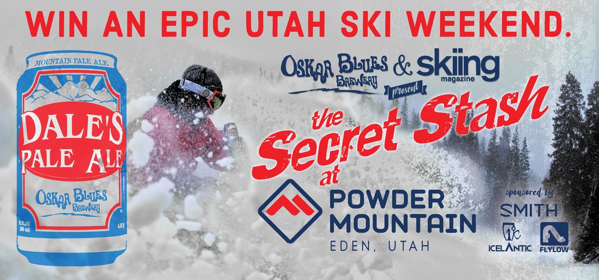 Only 4 days left to win a weekend at <a href="/PowMow/">PowMow</a> and gear from <a href="/Icelantic_Skis/">Icelantic Skis</a> <a href="/smithoptics/">SMITH</a> <a href="/FlylowGear/">Flylow Gear</a> <a href="/oskarblues/">Oskar Blues Brewery</a> >> ow.ly/G8lB3076r7I