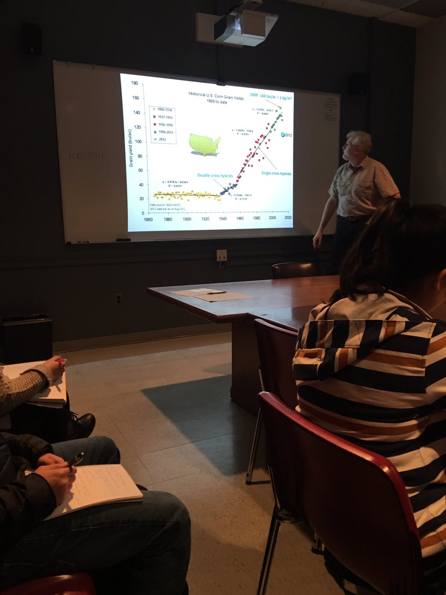 emtomlin's tweet photo. Learning to feed the world in 2050 in ACES 399! What will happen to corn yields next? @ACESJSHP https://t.co/ADdBXiB7pW