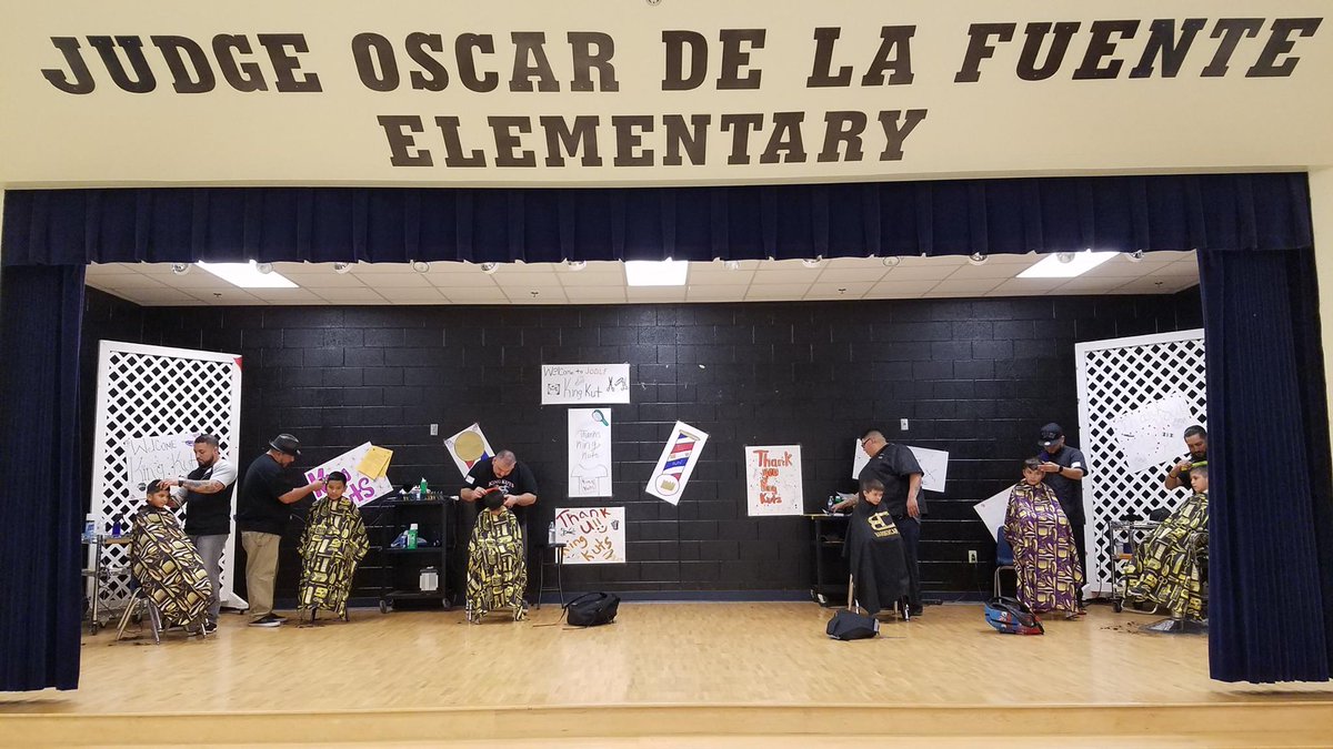 SanBenitoCISD's tweet photo. King Kuts provides free haircuts to the students of the SBCISD After School Program through a community and school partnership. #KingKuts https://t.co/dADKhQt3lc