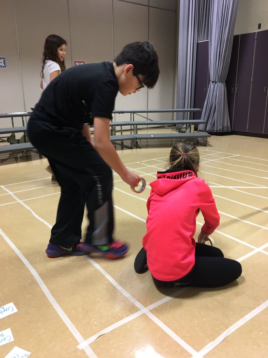 Students at Pickerington and Sycamore Creek Elementaries making life size coordinate planes!