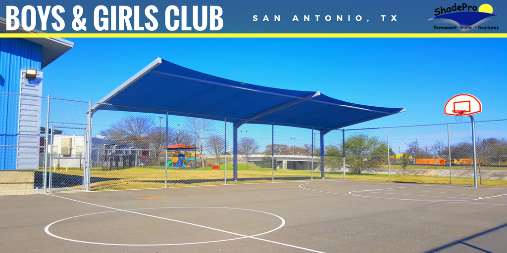 ShadeProLLC's tweet photo. Here is a single-sloped #cantilever we did at the basketball court for the @bgcsanantonio downtown.
#shade #shadestructure #shadedesign https://t.co/Zbm4LfL0O5