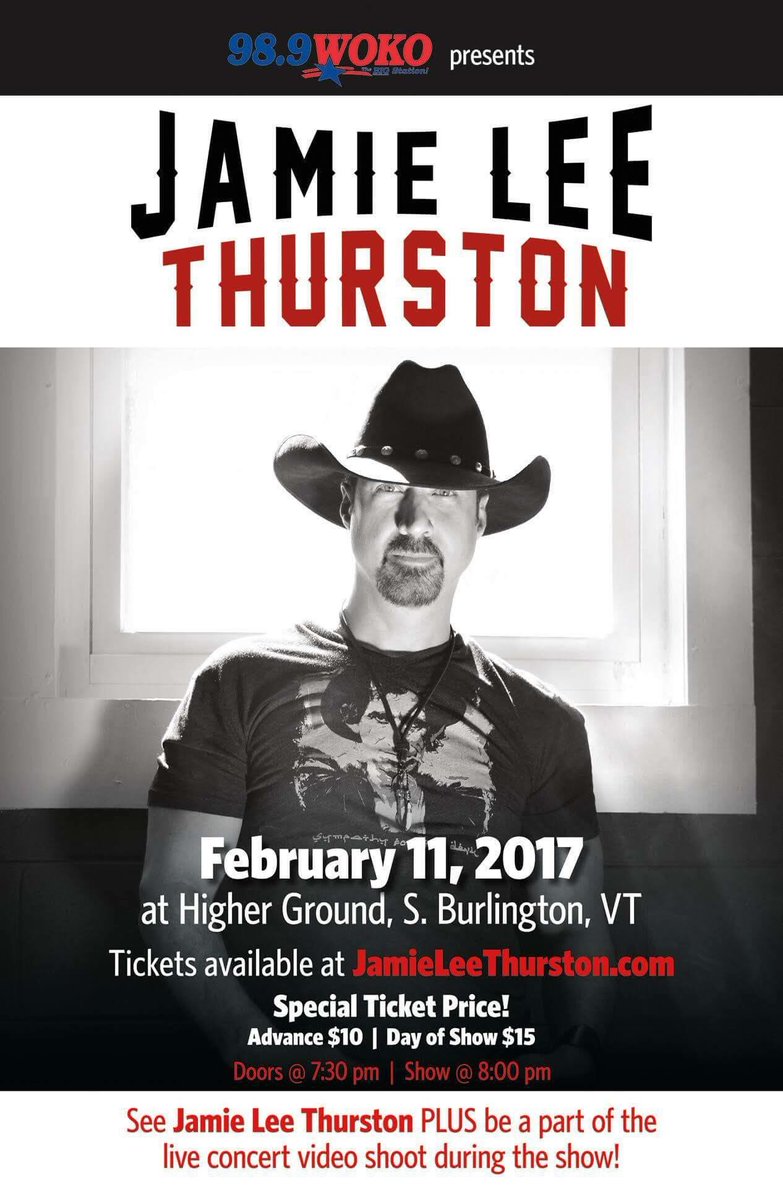 JamieLThurston's tweet image. Join us for a live concert and video shoot Sat. Feb 11th @HigherGround! @989WOKO #countrymusic #livingthegoodlife