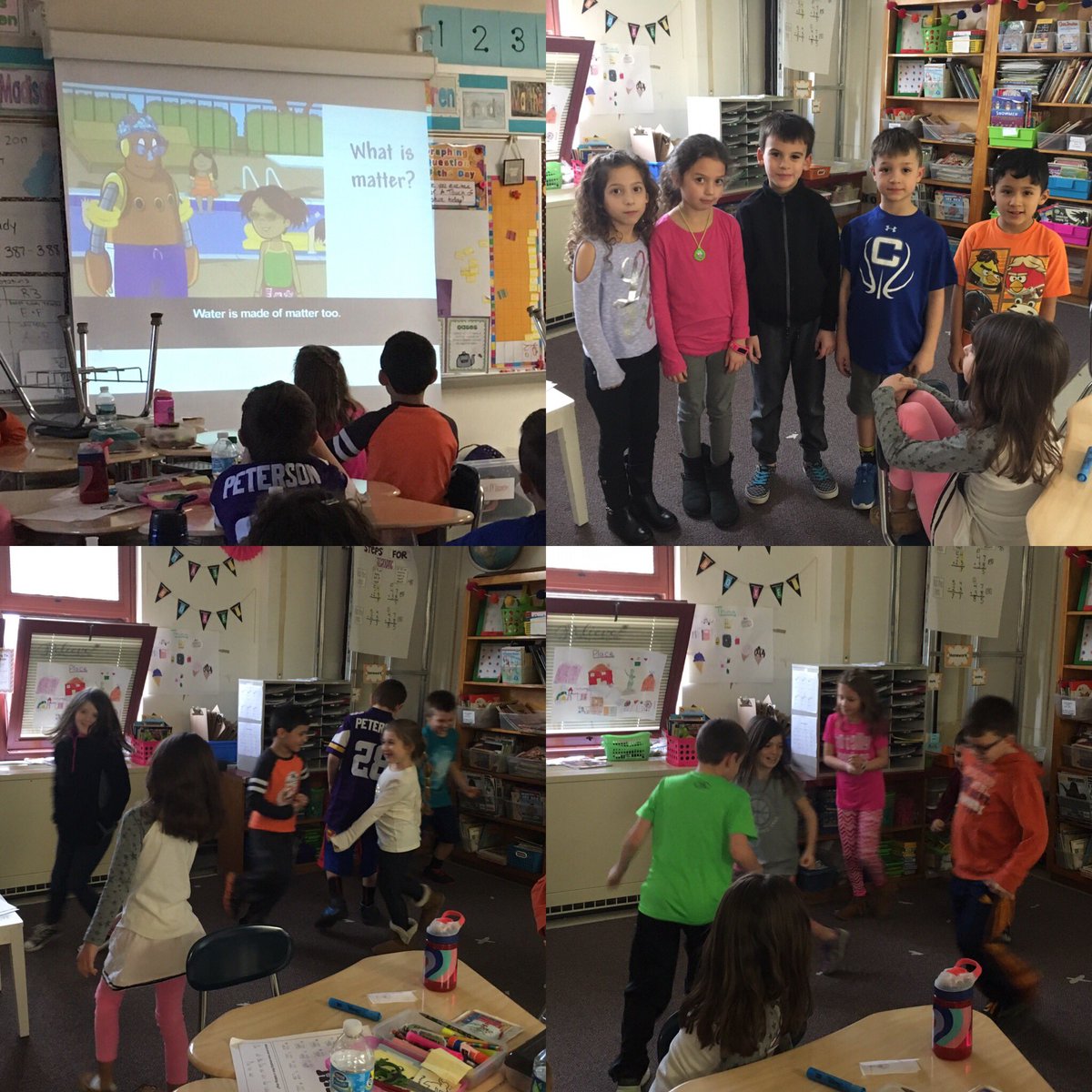 Keepingupwith2L's tweet image. After watching an @AnnieAndMoby video we acted like molecules!#moleculesmatter #iteachsecond #solidliquidgas