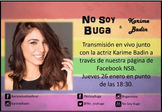 no_buga's tweet photo. No olviden conectarse hoy a las 18:30! A través de nuestra página de FB No Soy buga!! Habrá temas muy buenos! https://t.co/zdsk0pgV8X