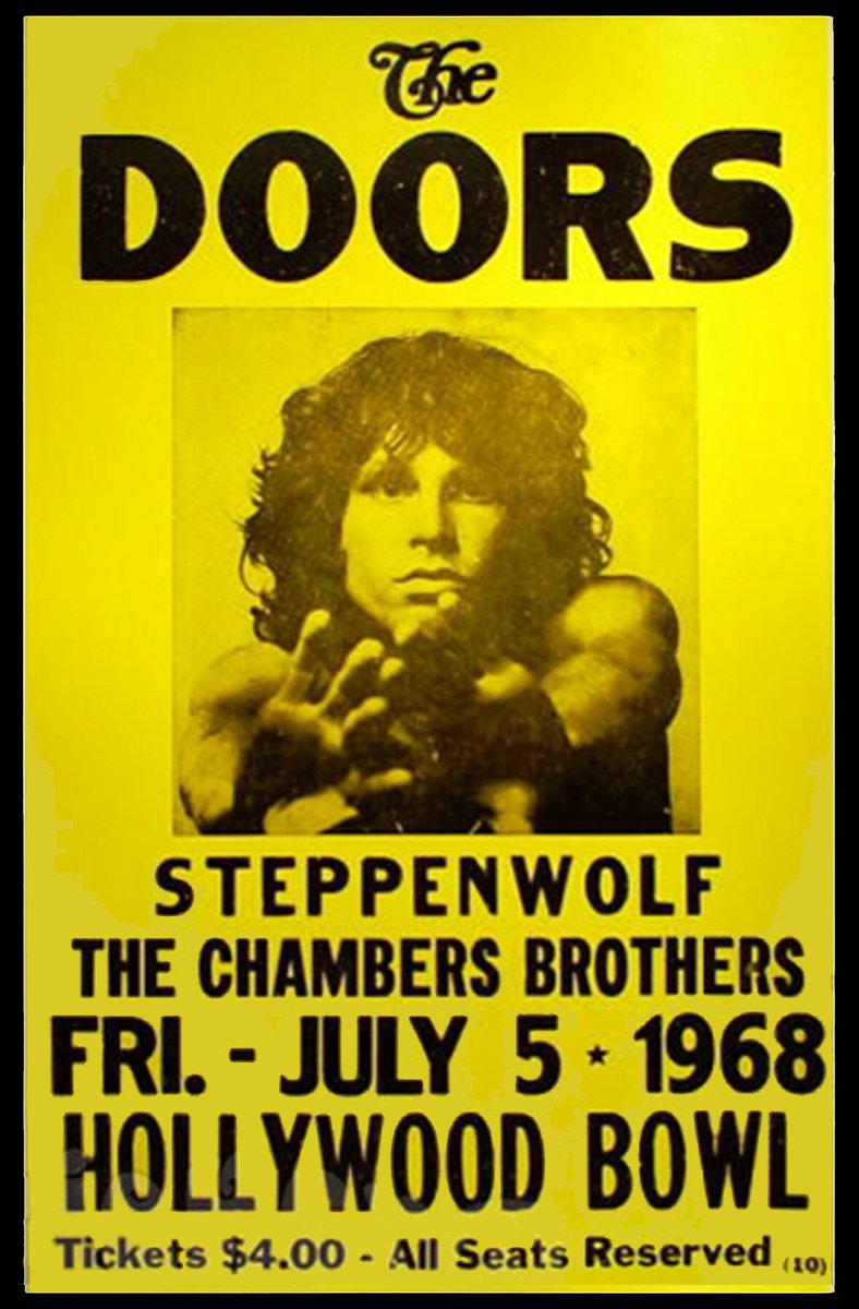 Flyer for The Doors concert at the Hollywood Bowl, 1968