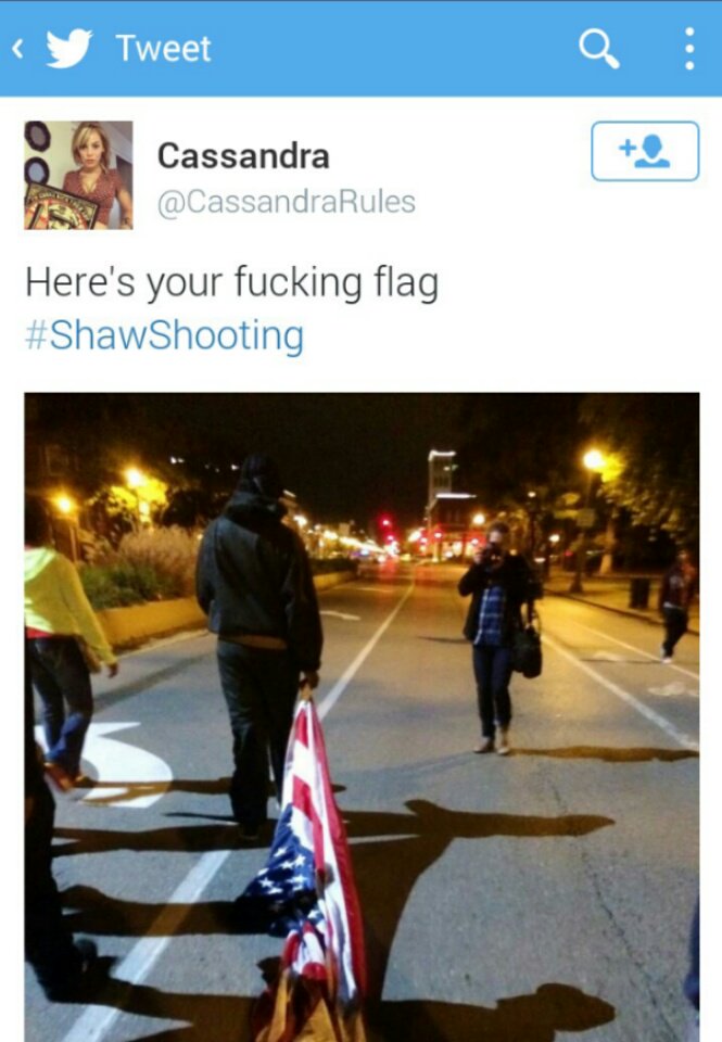 IgnatiusWiley's tweet photo. @CassandraRules At least he wasn't burning a flag like cop-hating Cassandra was fond of doing less than a year ago. https://t.co/3ukLKlwrLa
