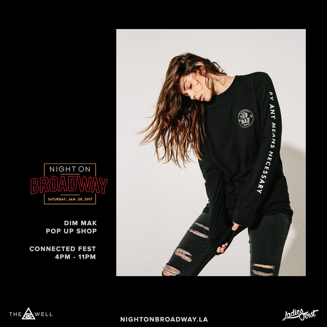 dimmak's tweet photo. Grab some #DimMak20th merch this Sat. 4-11 PM at #ConnectedFest • We’ll be at the massive #NightOnBroadway Festival! https://t.co/eTi21j4iEe https://t.co/IzgKoXEInZ