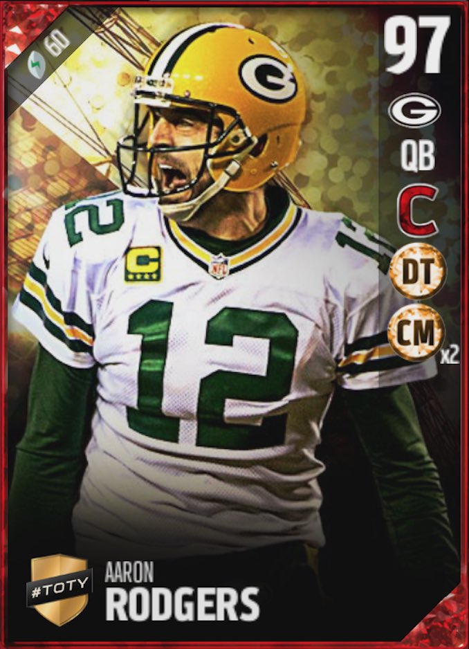 EASPORTS_MUT's tweet photo. New Team of the Year Limited Versions of @AaronRodgers12 and @clownejd are now available in packs! https://t.co/Oa2RrBUNe9