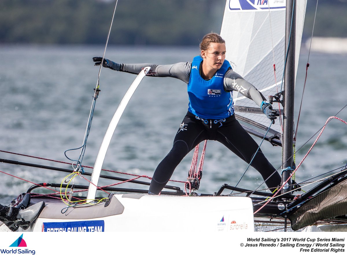 After three more races, @tomphippsracing/Nicola Boniface 🇬🇧 moved up to 1st in Nacra 17, with <a href="/bensaxton/">Ben Saxton OLY</a>/<a href="/NicolaGroves2/">Nicola Groves</a> 🇬🇧 sliding into 2nd.