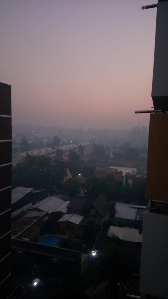 #Chillan la nube de humo llegó a Chillán,  irrespirable