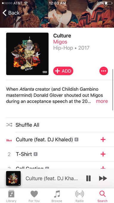 New Migos dropped 4 min ago and im already on it lol https://t.co/6fIyYCEcSO<a href="/tag/nodapl"class="tags"><span>#nodapl</span></a>