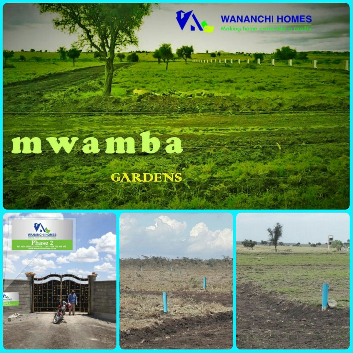 WananchiH's tweet photo. For Kshs. 795000, get 50 X100 fts plot in a gated community at Mwamba Gardens, Located only 7km along Acacia Road. https://t.co/URDXkC93fl https://t.co/ddPM3R52HO