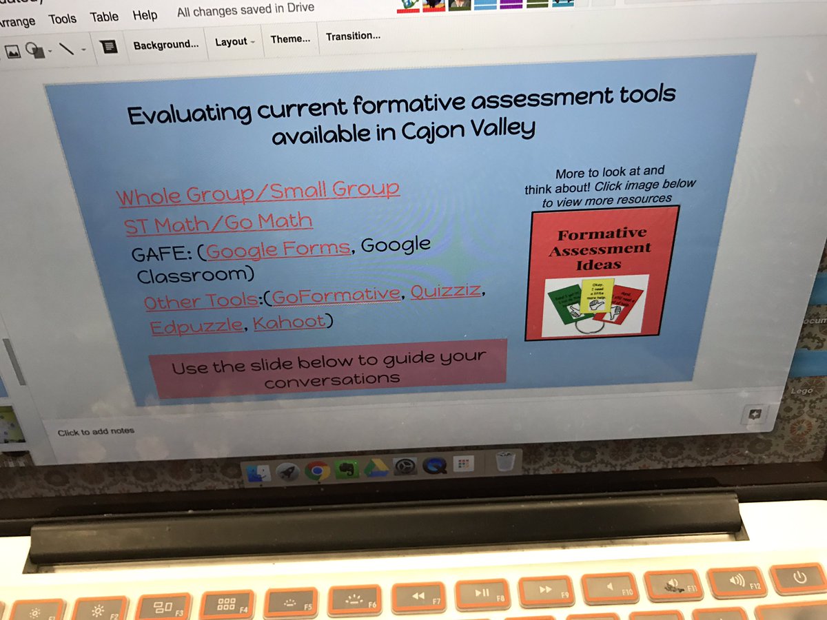 MsSchwappach's tweet photo. @CajonValleyUSD @KGligo #cvvl Spending time thinking about formative assessment. :) https://t.co/zrLaq8N2O4