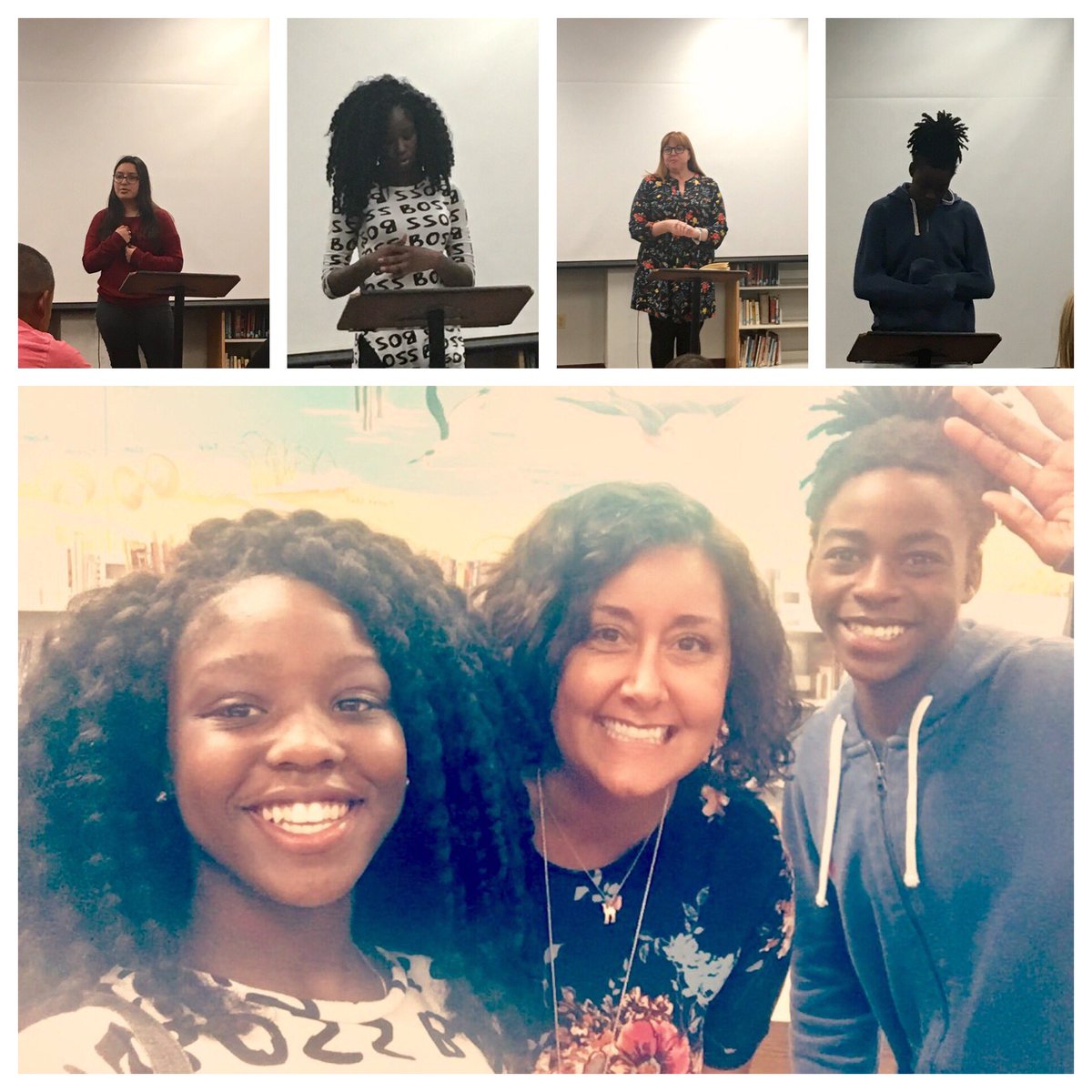 C_Sheffield13's tweet photo. RMS celebrating literacy week w/ open mic poetry night! So proud of our students &amp; thanks to the teachers &amp; parents who joined @RickardsMid https://t.co/HwLyo3L4ua