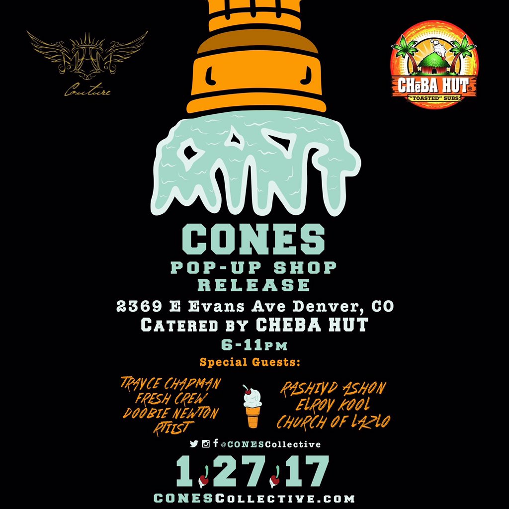 TrayceChapman's tweet photo. #mintcones collection drops tomorrow hosted by @mamcouture Im also headlining pull up! 2369 E Evans Ave Denver, CO 6pm-11pm https://t.co/DuDJuhCwZy