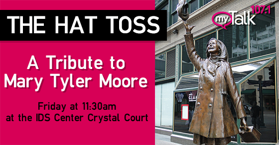 JOIN US in downtown Minneapolis tomorrow as we toss our hats in tribute to #MaryTylerMoore! Details here: bit.ly/MTMHatToss