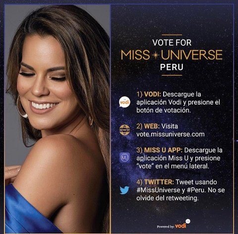 lubarron99's tweet photo. Vamos todos apoyar a Valeria Piazza usando los hashtags #MissUniverse #Peru https://t.co/4sJ0XJSzLd