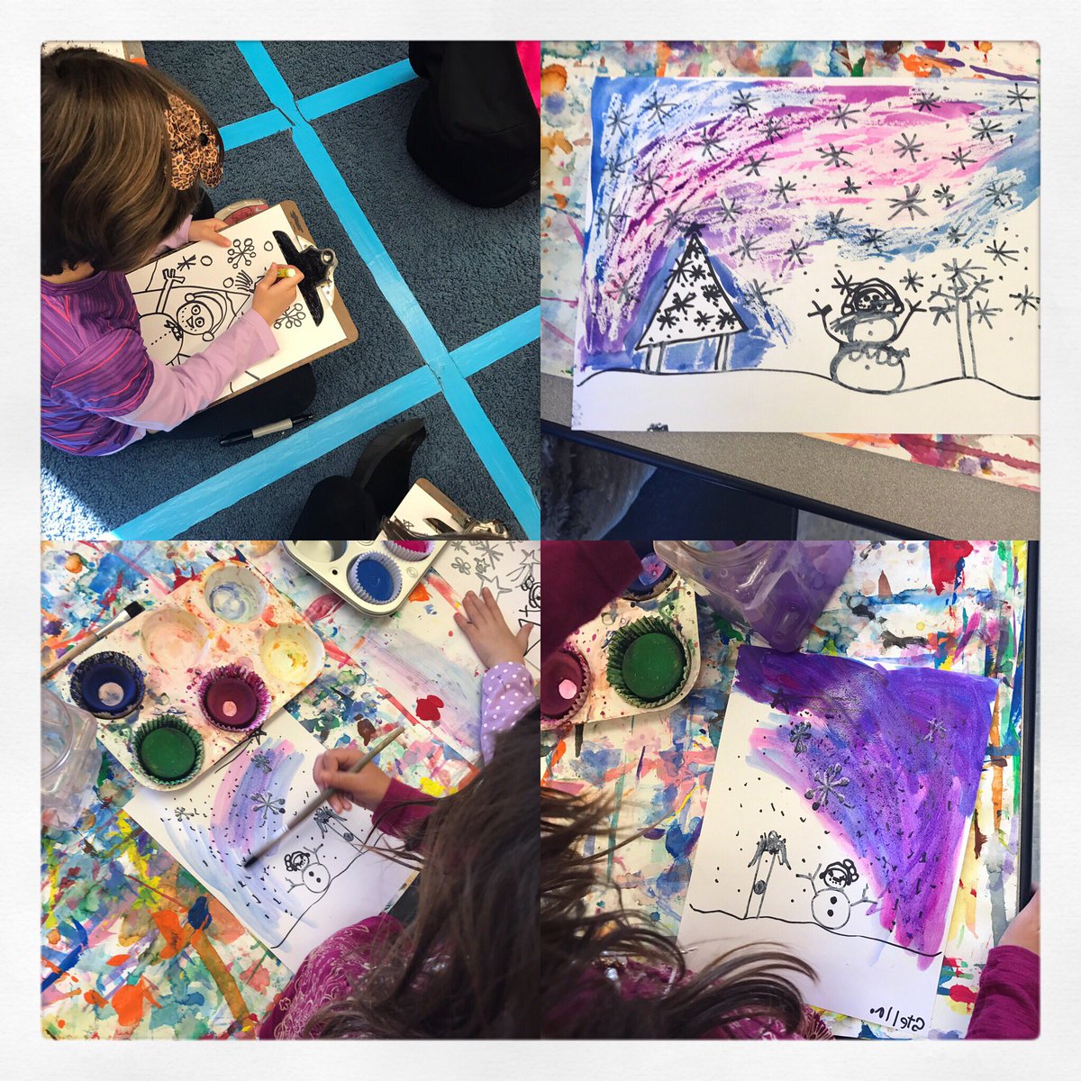 wilke1Amy's tweet photo. Northern Lights inspired art..,with Mrs. C today!!🎨So lucky to have her! https://t.co/Wai0on83Dd