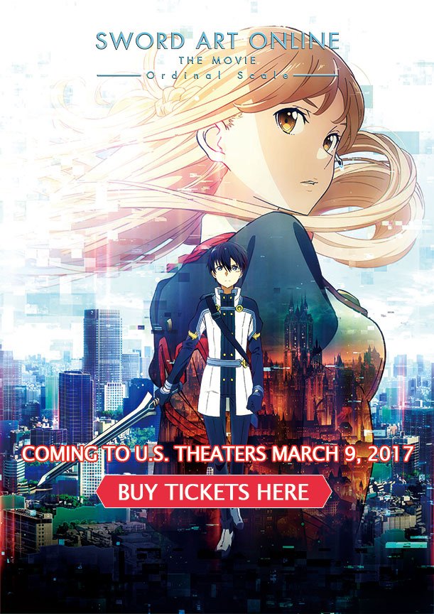 aniplexUSA's tweet photo. Sword Art Online The Movie -Ordinal Scale- is coming to cinemas nationwide on 3/9! Grab your tickets TODAY! https://t.co/aRgJYT6B3d https://t.co/20lPbJGcxw