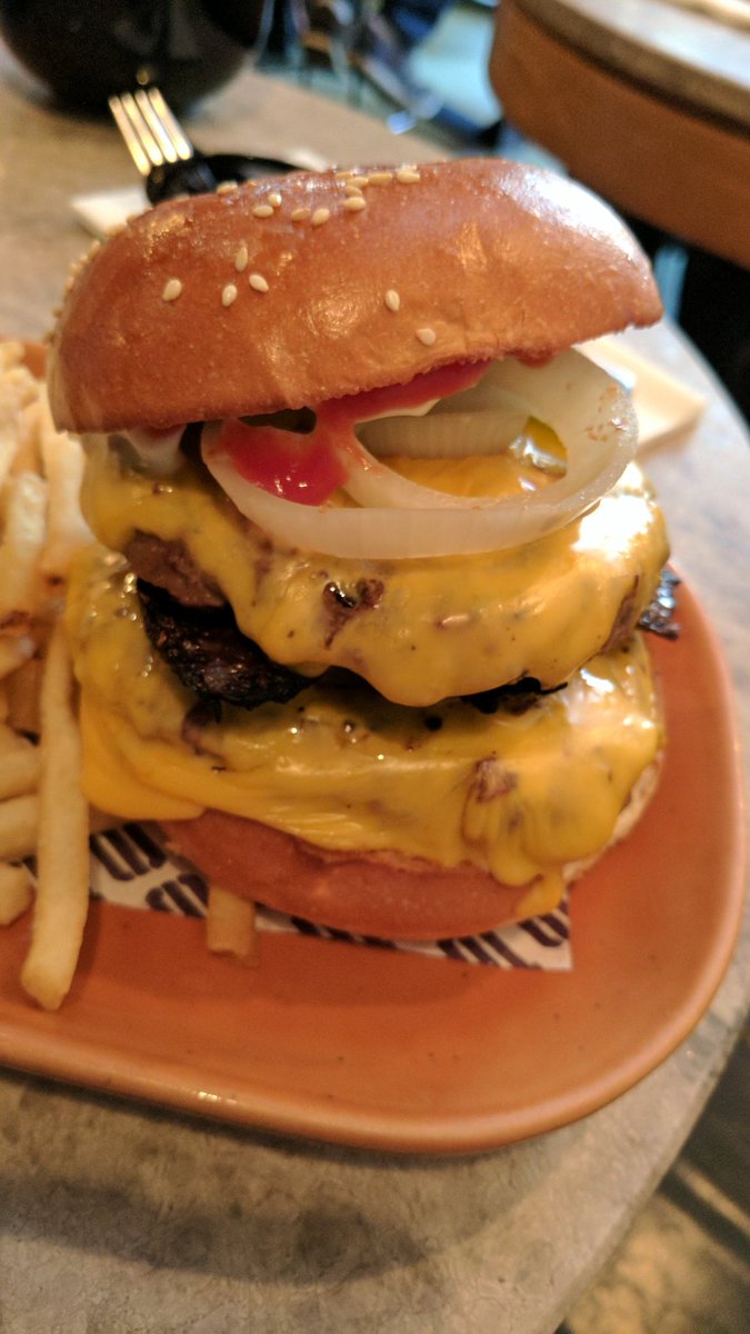 Seravokable's tweet photo. I just had black pudding for the first time. Still the best burgers in #Adelaide #breadandbone https://t.co/KnZxoXHua0