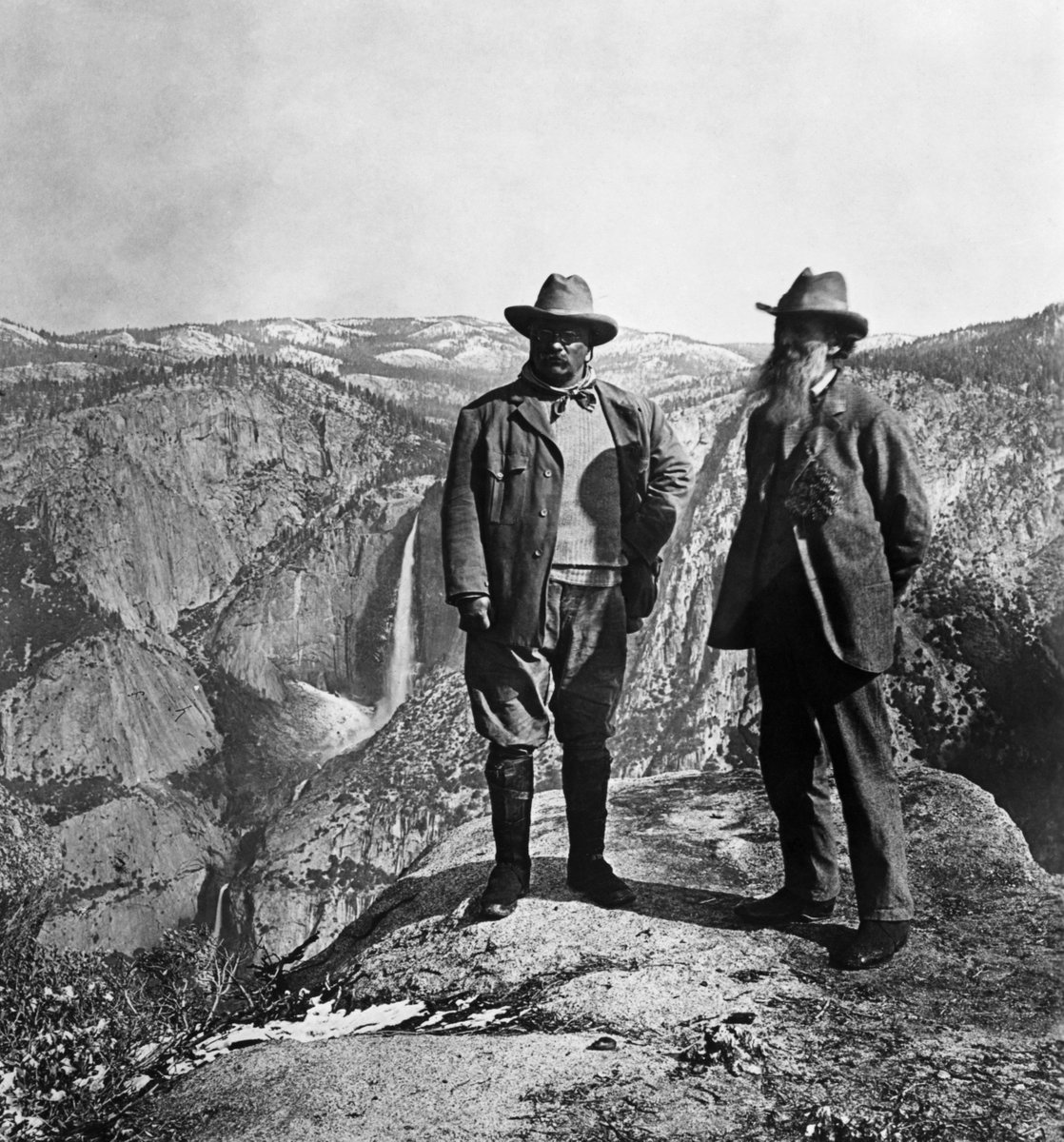 Alternative_NPS's tweet photo. DID YOU KNOW: John Muir only posed for this 1903 photo after 26th President Theodore Roosevelt threatened to "kick him in his El Capitans." https://t.co/PnRRAhL5hu