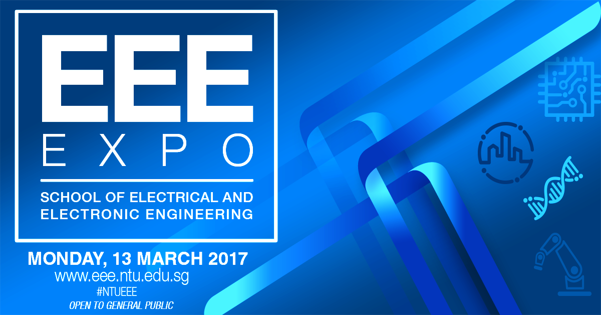 NTU_EEE's tweet photo. Mark your calendars for one of School of EEE's major events!
EEE EXPO 2017
To register :https://t.co/YNgFbVGBtq
#NTUEEE #Singapore #EEEexpo https://t.co/qpGGbVk0Uz