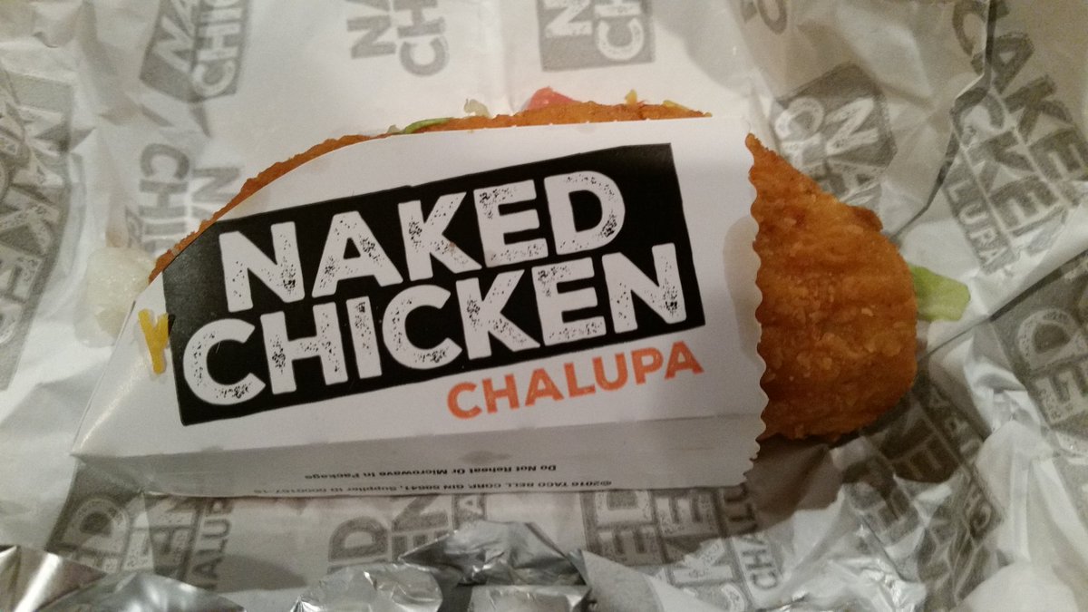It's here, and it's delicious. <a href="/tacobell/">Taco Bell</a> #NakedChickenChalupa #nomnomnom #junkfoodie