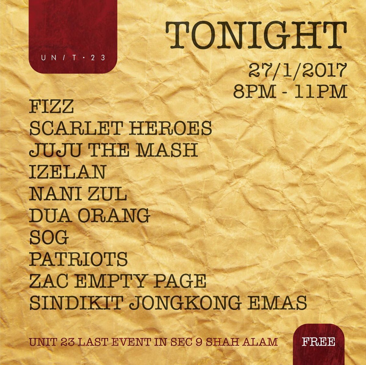 Last show here tonight