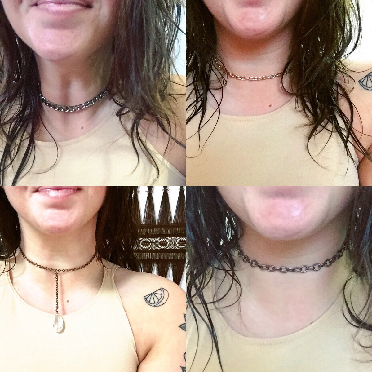 LauraRunyan's tweet photo. Chain chokers available on my site #alienfruit link in bio 👽⛓👽⛓ https://t.co/a1OU4i1og9